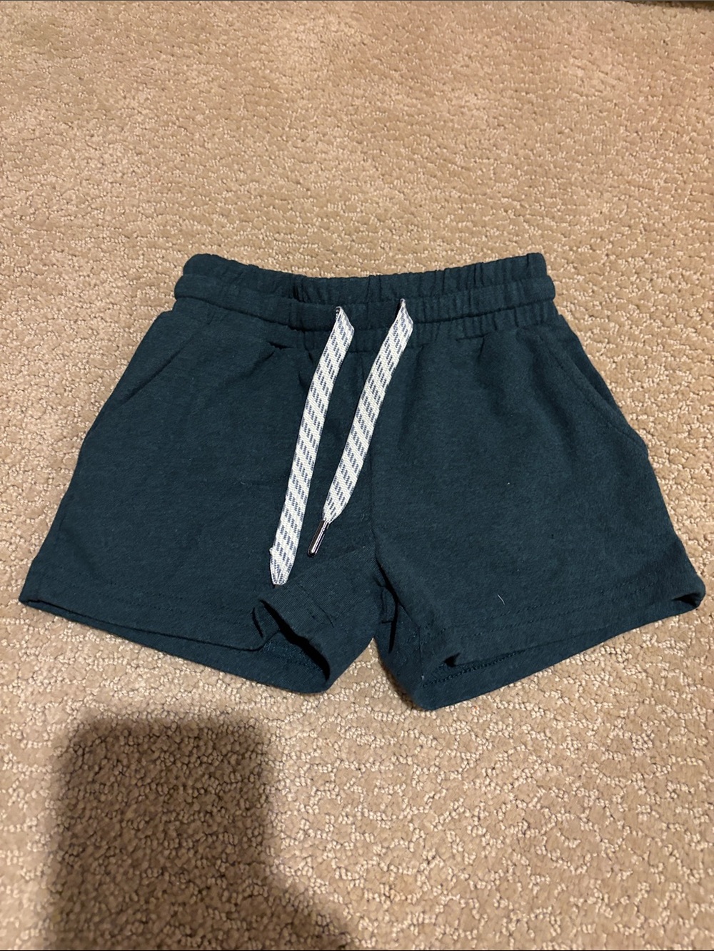 Kids' Dark Green Drawstring Lounge Shorts